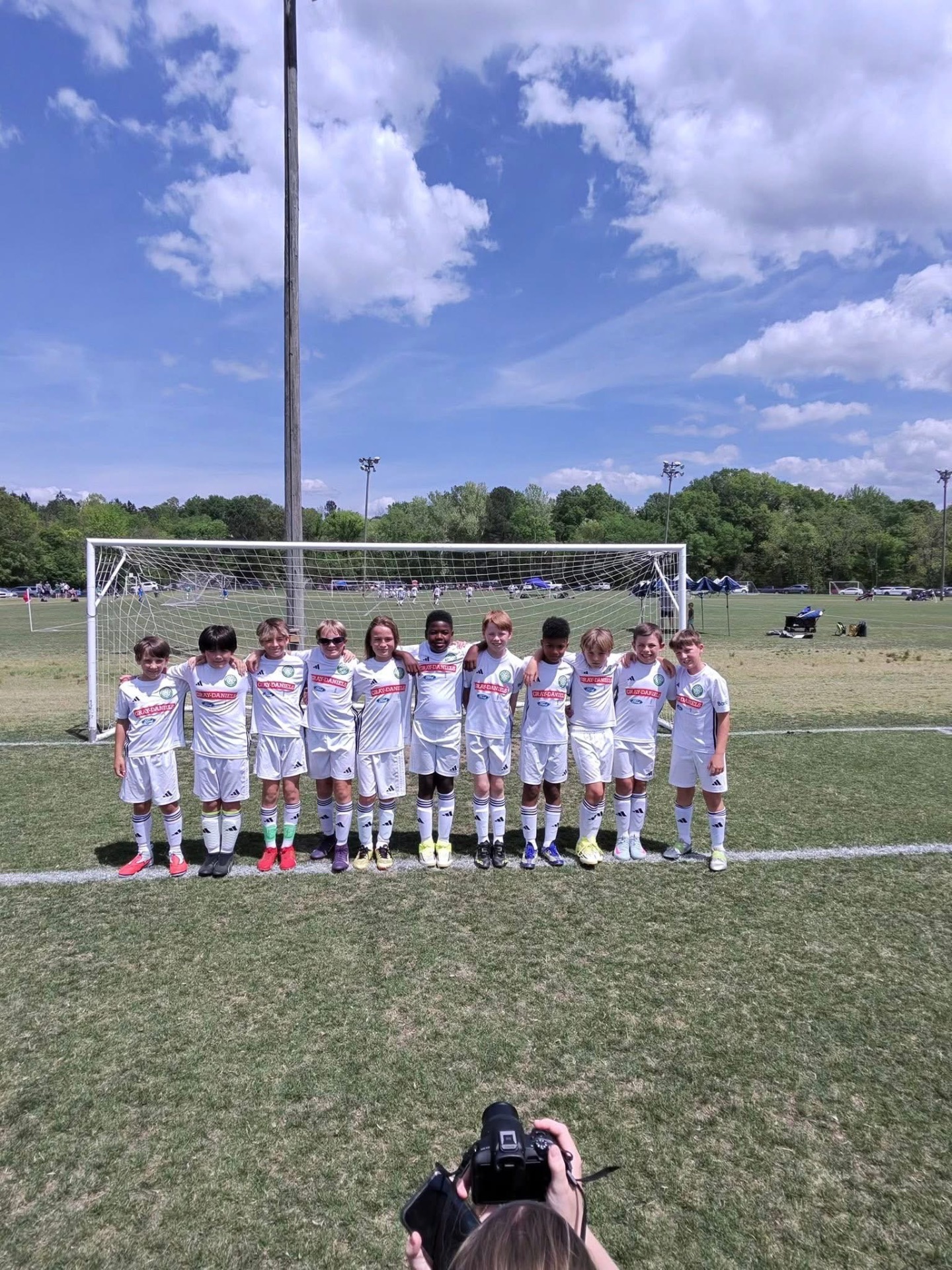 GFC boys squad lined up in front of the goal